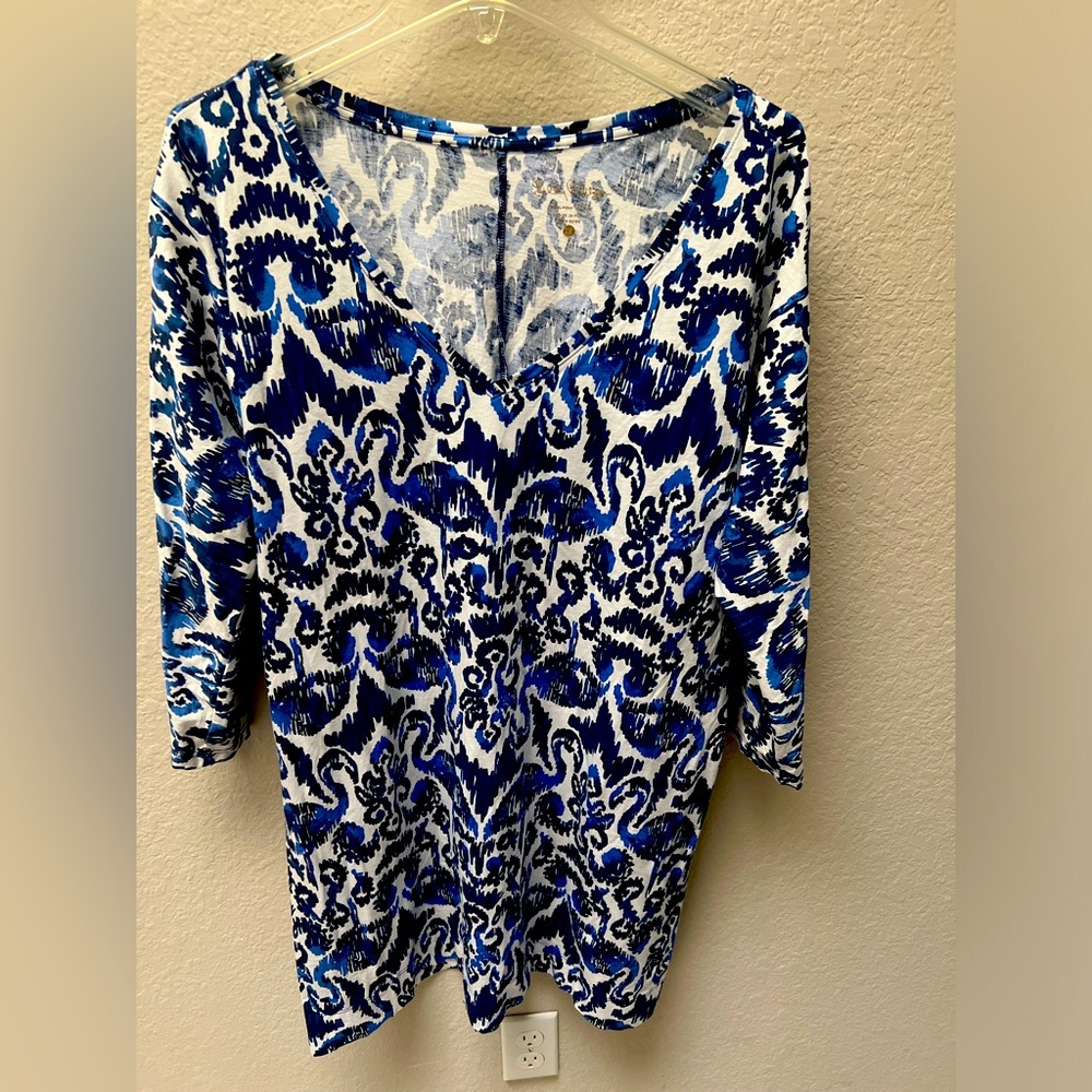 Lilly Pulitzer Blue and White Abstract dress XL